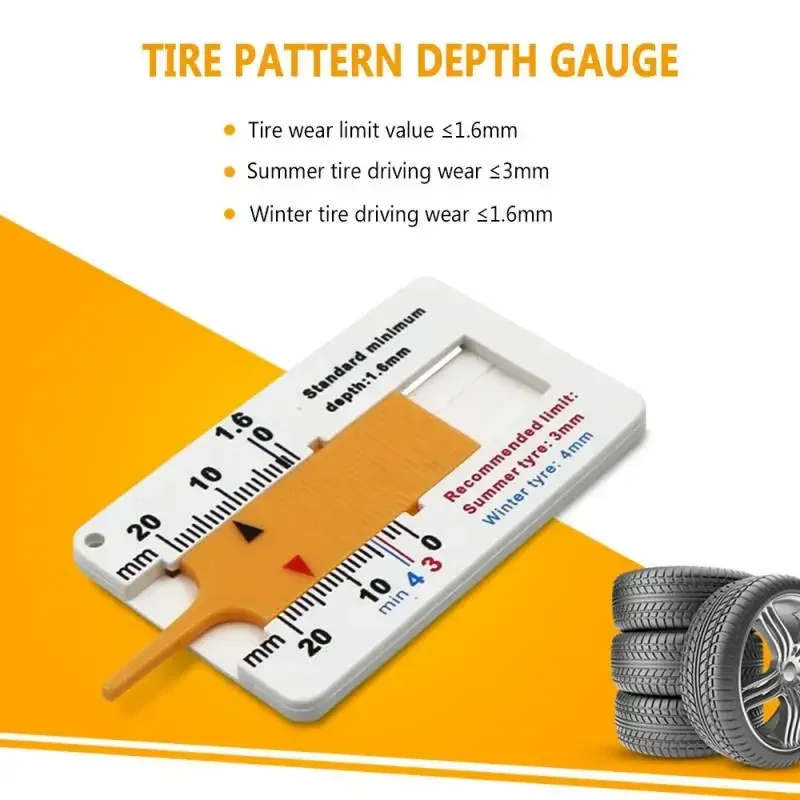 Car Wheel Tire Depth Gauge 0-20mm Tyre Tread Depthometer Depth Indicator Gauge Motorcycle Trailer Van Measure Tool  Depth Gauge 2