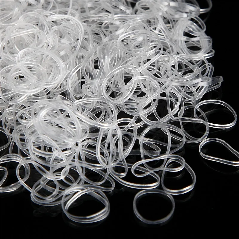 800~1000pcs/pack Transparent Hair Elastic Rope Rubber Band for Women Girls Bind Tie Ponytail Holder Hair Styling Tools images - 6