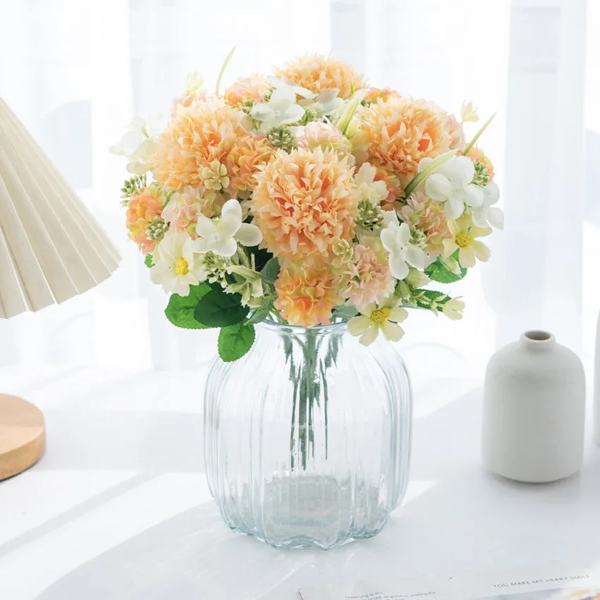 1 STÜCK Künstliche Blumen Seide Lila Kugel Chrysantheme Hochzeit Zuhause Festival Dekor DIY Geschenke Brautsträuße Garten Sammelalbum Günstig – Detail 2