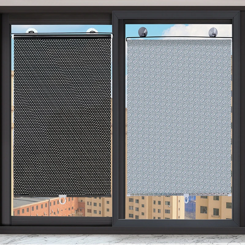blackout blinds Sunshade Roller Curtains Suction Cup Punch-free Retractable Window Kitchen Bedroom
