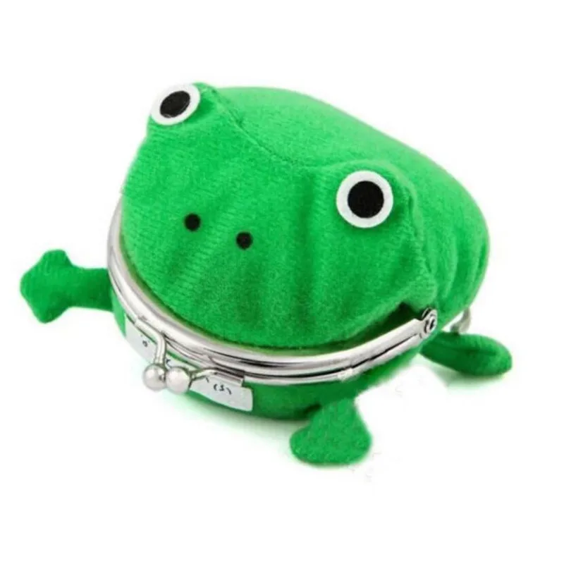 Coin Purse Frog Shape Cosplay Green Animal Coin Purse Wallet Soft Furry Plush Gift Fashion