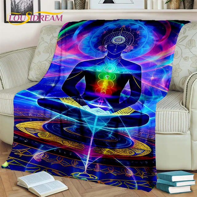 Rainbow 7 Chakra Yoga Meditation Blanket,Flannel Throw Blanket for Home  Bedroom Bed Sofa Picnic Office Hiking Leisure Nap Cover - AliExpress
