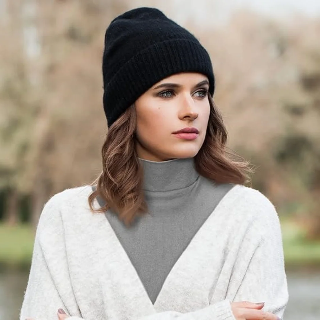 Falso Collo Dolcevita Dickey Collar A Righe - Scaldacollo Staccabile E Sciarpa Finta Per Donne (Nero, Taglia Unica)