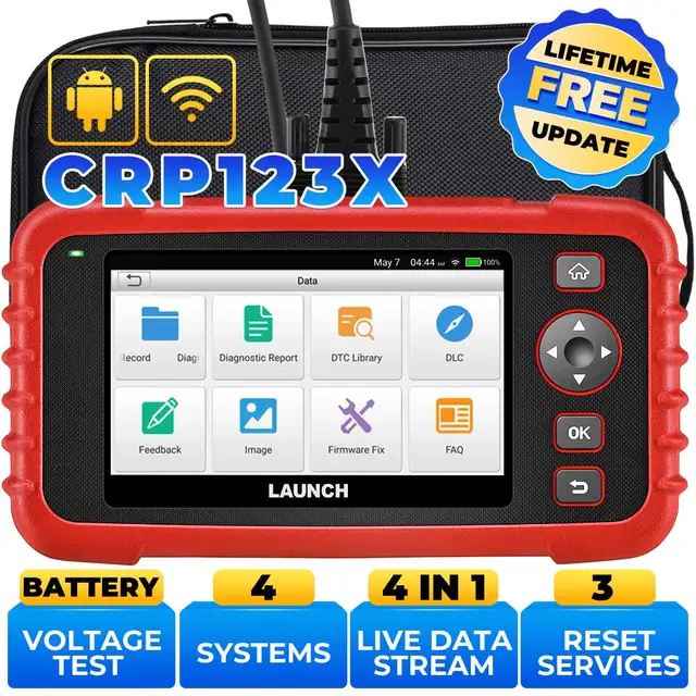 New LAUNCH X431 CRP123X Scanner OBDII Automotive Scan Tools Four System Diagnosis Auto Professional OBD2 Scanner for DIYers 1