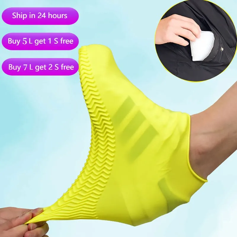 1 Pair Waterproof Silicone Shoes Cover Unisex Shoes Colorful Protectors