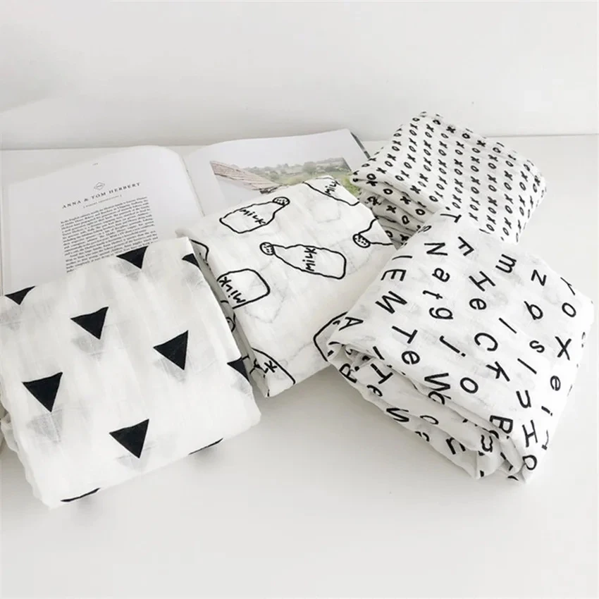 Muslin Cotton Swaddle Blankets For Kids Unicorn Patterns Multi-use Newborn Swaddle Infant Gauze Both Towel Baby Wrap cotton muslin blanket,cotton blanket,swaddle blanket,cotton swaddle,cotton gauze blanket