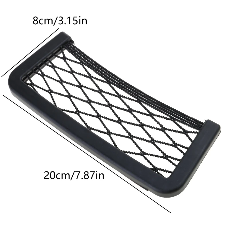 Black Net Car String Adhesive Frame Mesh Netting Chart Pocket Bus Backrest Rear Cargo Net Framed Stretch Mesh