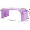 4 Pcs Kids Lap Desk Tray Plastic Breakfast Laptop Trays Portable Lap Bed Table with Side Pockets (20" x 10" x 7") 3