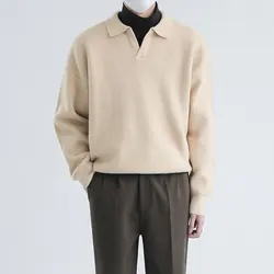 Spring Autumn KPOP Fashion Style Harajuku Slim Fit Undershirt Loose Casual All Match Knitwear Insert V Neck Long Sleeve Sweaters