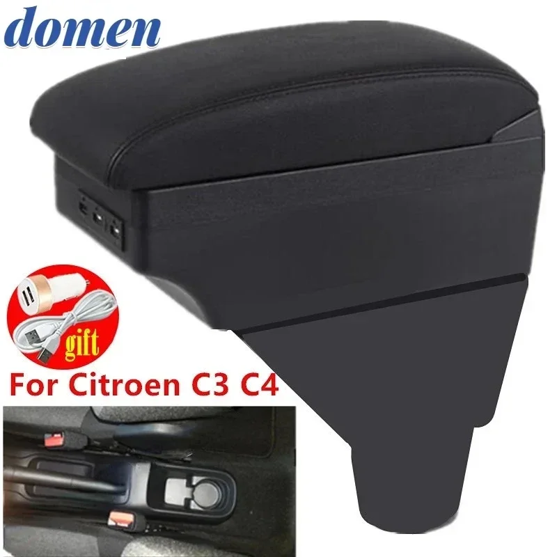 

Подлокотник для Citroen C3 C4, центральная консоль, контейнер для хранения, аксессуары, зарядка через USB