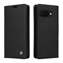 Premium Ultra Slim Magnetic Leather Wallet Flip Case - Shockproof Protection - Google Pixel 8 Pro (BK)