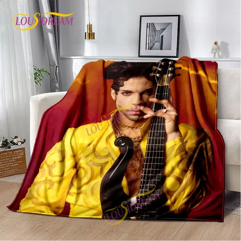 American all-round singer Prince Rogers Nelson printed DIY lightweight home thin sofa cover home office casual thermal blanket 2