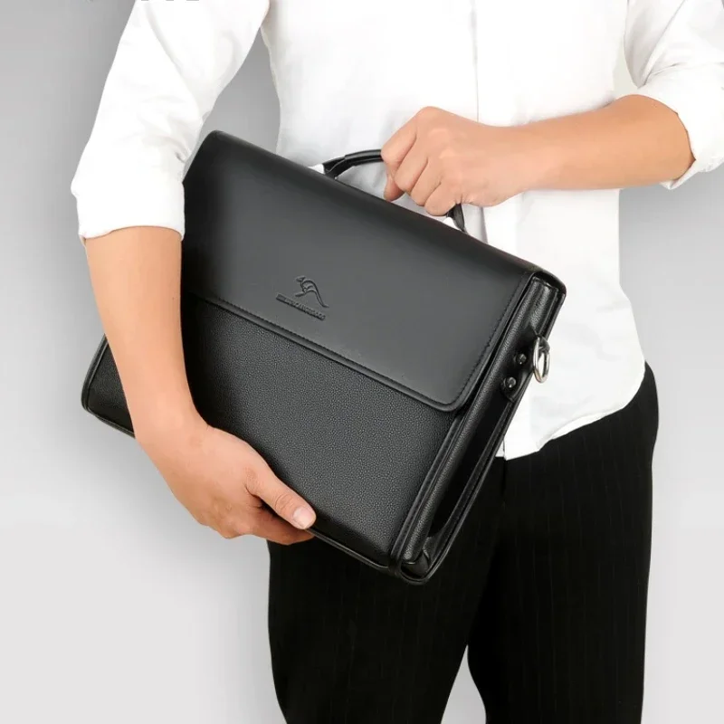 Men Tote Bag Pu Leather Briefcase Handbags Large Man Laptop Bags Business Male Shoulder Crossbody Bag Luxury Designer leather briefcase
