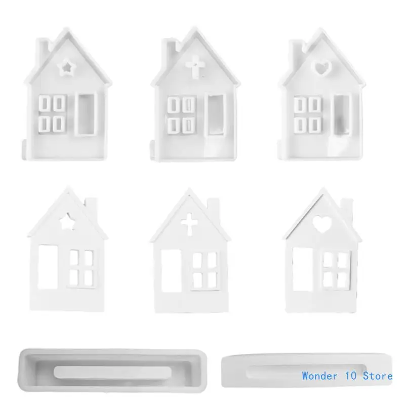 

House Baking Molds for Making Chocolate Cake Fondant Decoration, House Silicone Molds for Gypsum Decorations