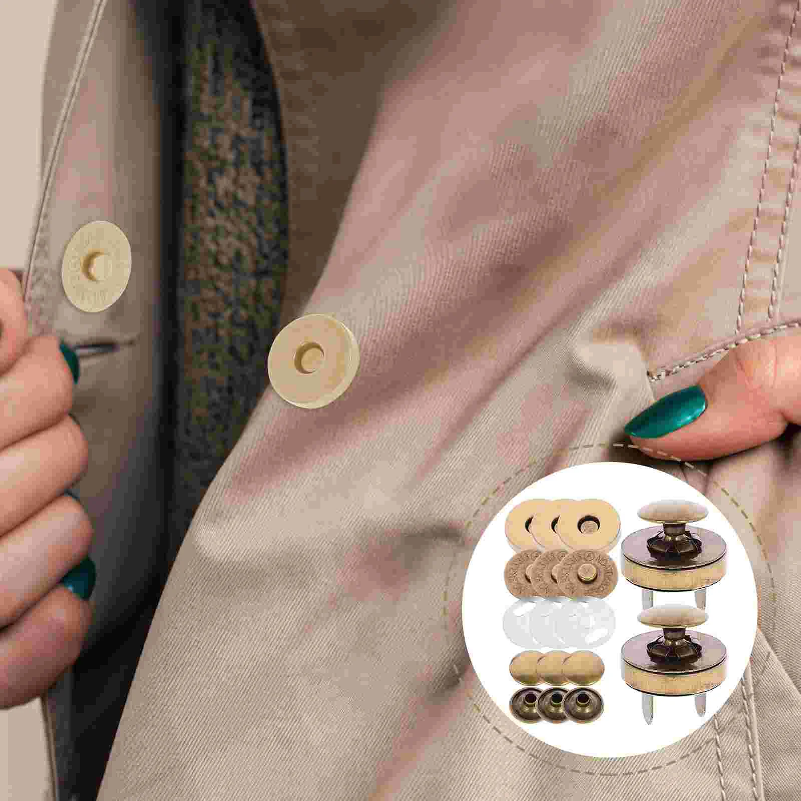 

20 Pcs Accessories for Magnetic Clasps Bags Buttons Sewing Buckle Clothes Magnets Snap Snaps