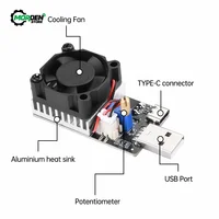 DC 3.7-20V 3A  25W Load Tester Electronic Test Resistor Module USB&Type C Interface Adjustable Constant Current with Cooling Fan 1