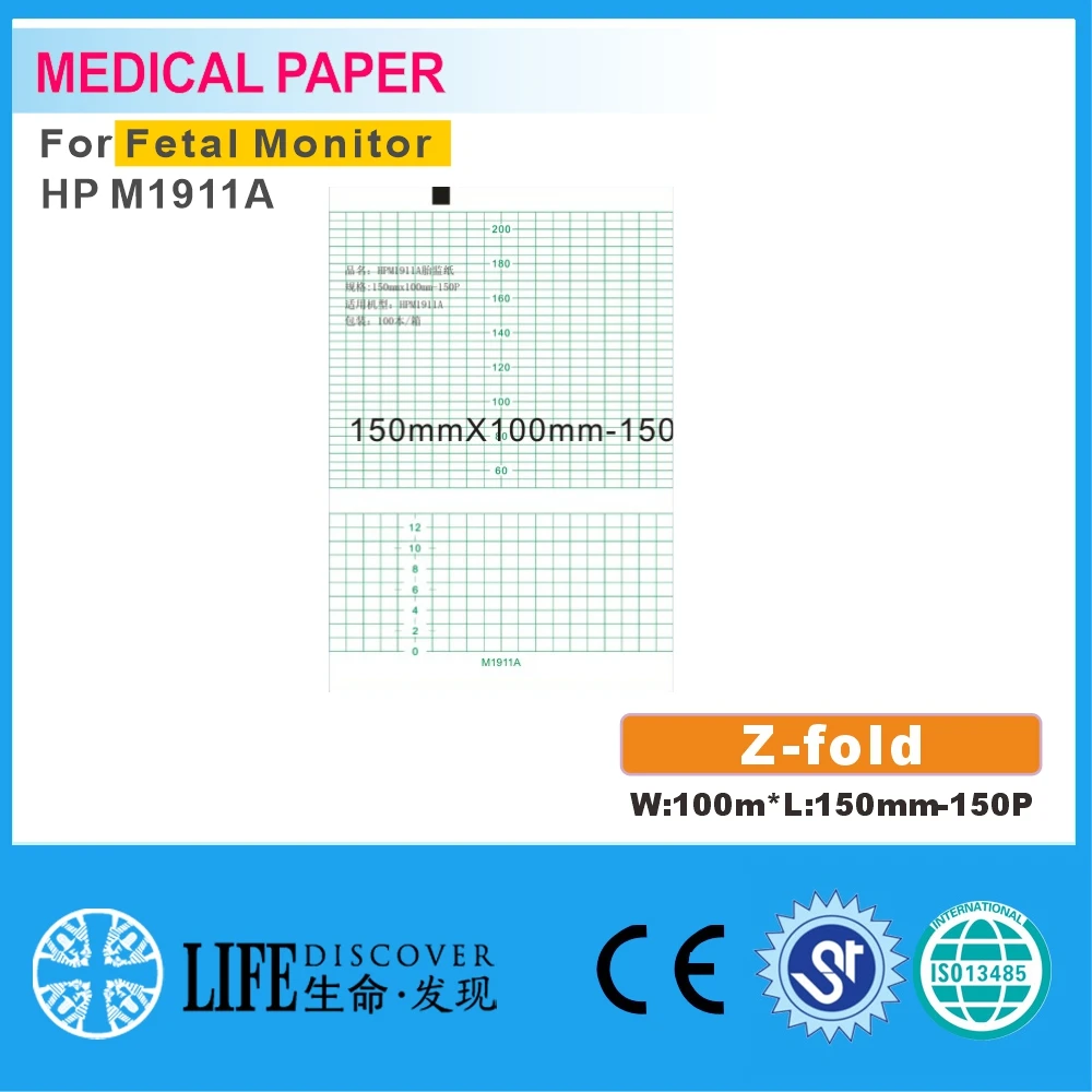 Carta Termica Medica Per Monitor Fetale 150Mm * 100Mm-150P Hp M1911A 5 Libri Imballaggio
