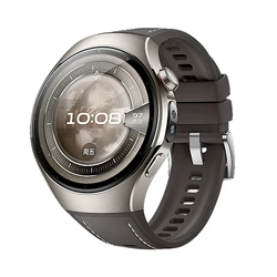 Premium Silicone Leather Strap - Soft, No-Gap, Quick Release Band for HUAWEI Watch 5 46MM (Gray)