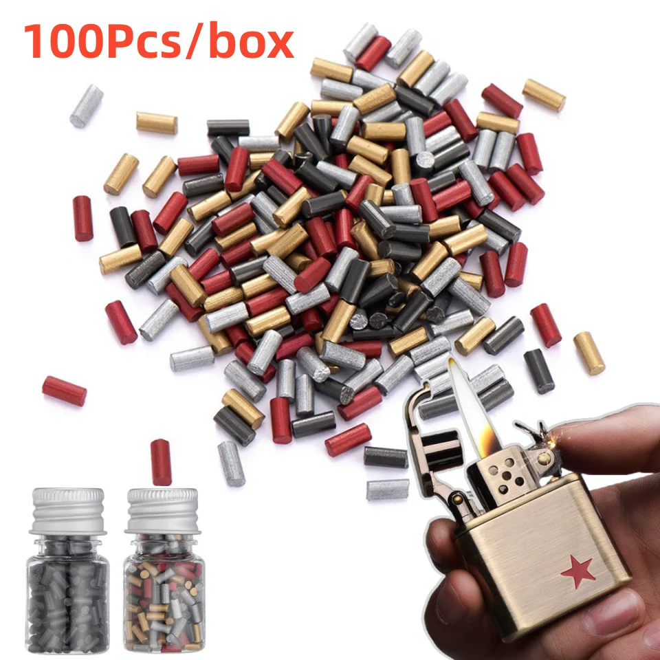 100PcsboxReplacementAccessoriesUniversalFlintsStonesColor