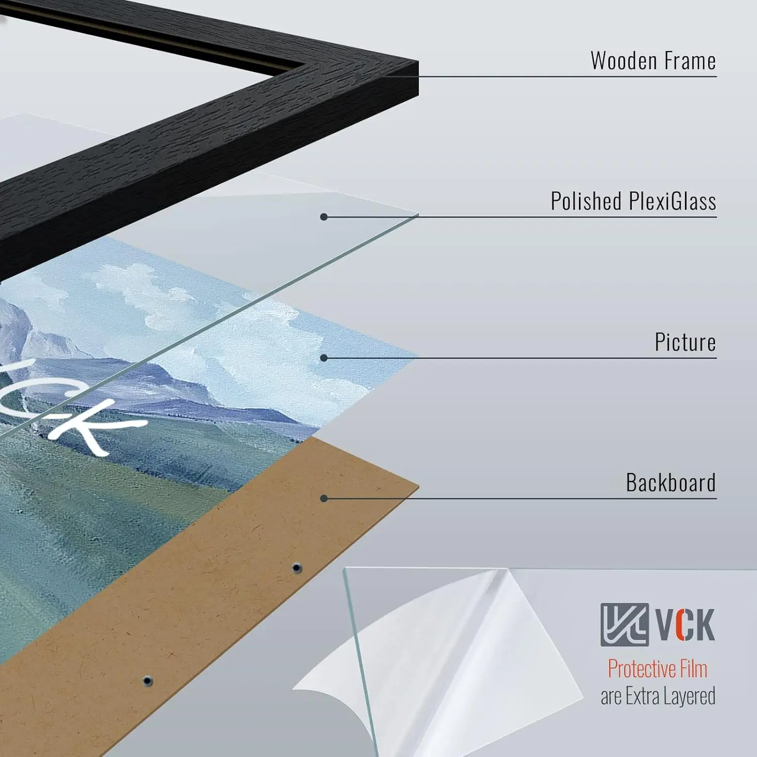 24x36 Poster Frames Black 4 Pack, Textured Exclusive Solid Wood Picture Frame, Wall Gallery Frame