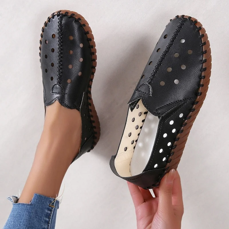 Flat Bottom Spring, Summer and Autumn New Pure Hand-sewn Casual Shoes Women's Fashion Casual Breathable Women's Shoes