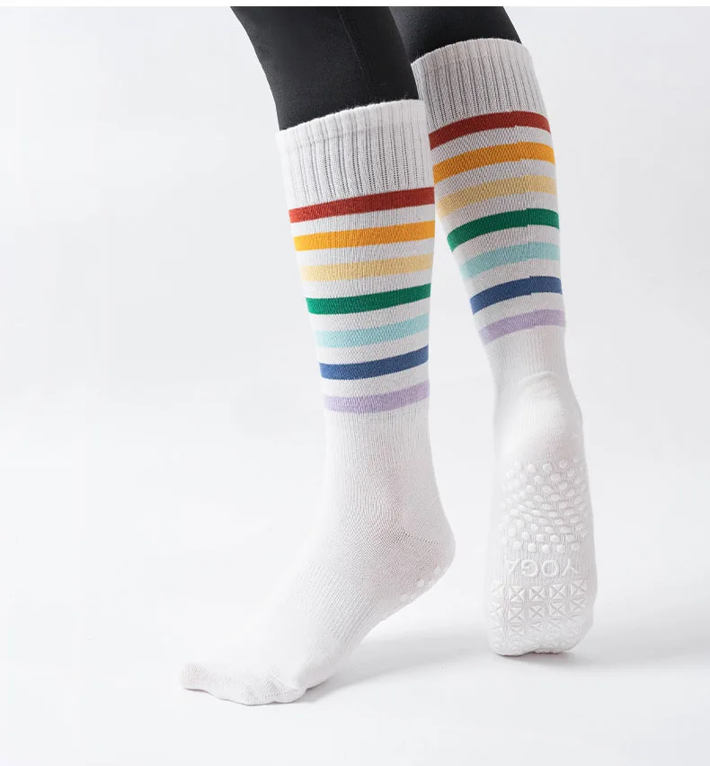 Yoga Socks Women Stripe Pile Dot Silicone Non-slip Pilates Over The Calf Socks 11 S27159859cef6442096fecdf439a5ab2bp