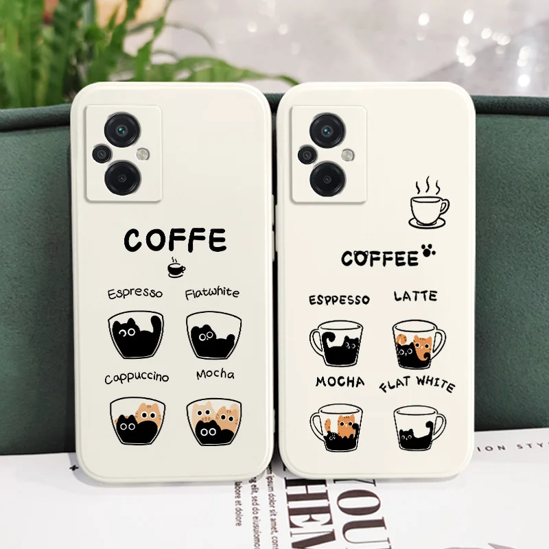 Coffee Cute Cat Silicone Phone Case - Adorable Design Cover