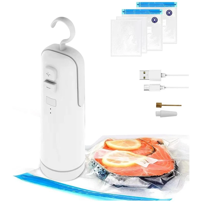 

ABHU Rechargeable Handheld Vacuum Sealer Machine, Heat Sealer Cutter Inflation Tool, Food Bag Saver Packing Sealing System