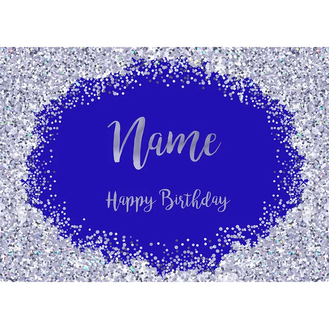Birthday Banner Customize Photo Background Custom Name Silver Golden Pink Glitter Photophone Backdrops Party Decor Photocall Lavender