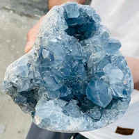 Natural Blue Celestite Geode Quartz Crystal Mineral Specimen Healing 1