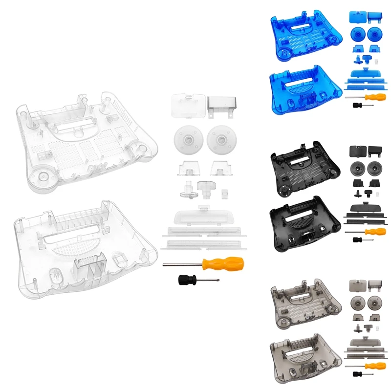 

Replacement Plastic Shell Translucent Case Compatible For N64 Retro Video Game Console Transparent Box