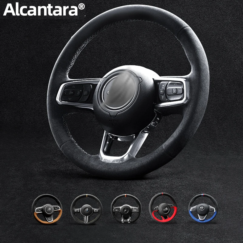 

Cover Customization for Jeep Compass Cherokee Renegade Wrangler Hand Sewn Alcantara Suede Steering Wheel Cover