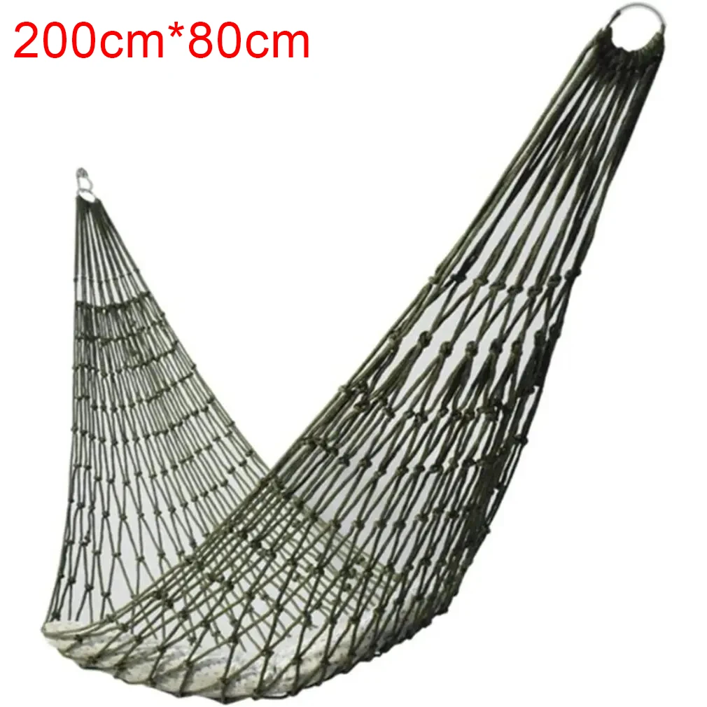 Simple Single Nylon Net Hammock Swing Hanging Sleeping Bed Chair Lightweight Premium Quality Hammock For Travel Camping Garden