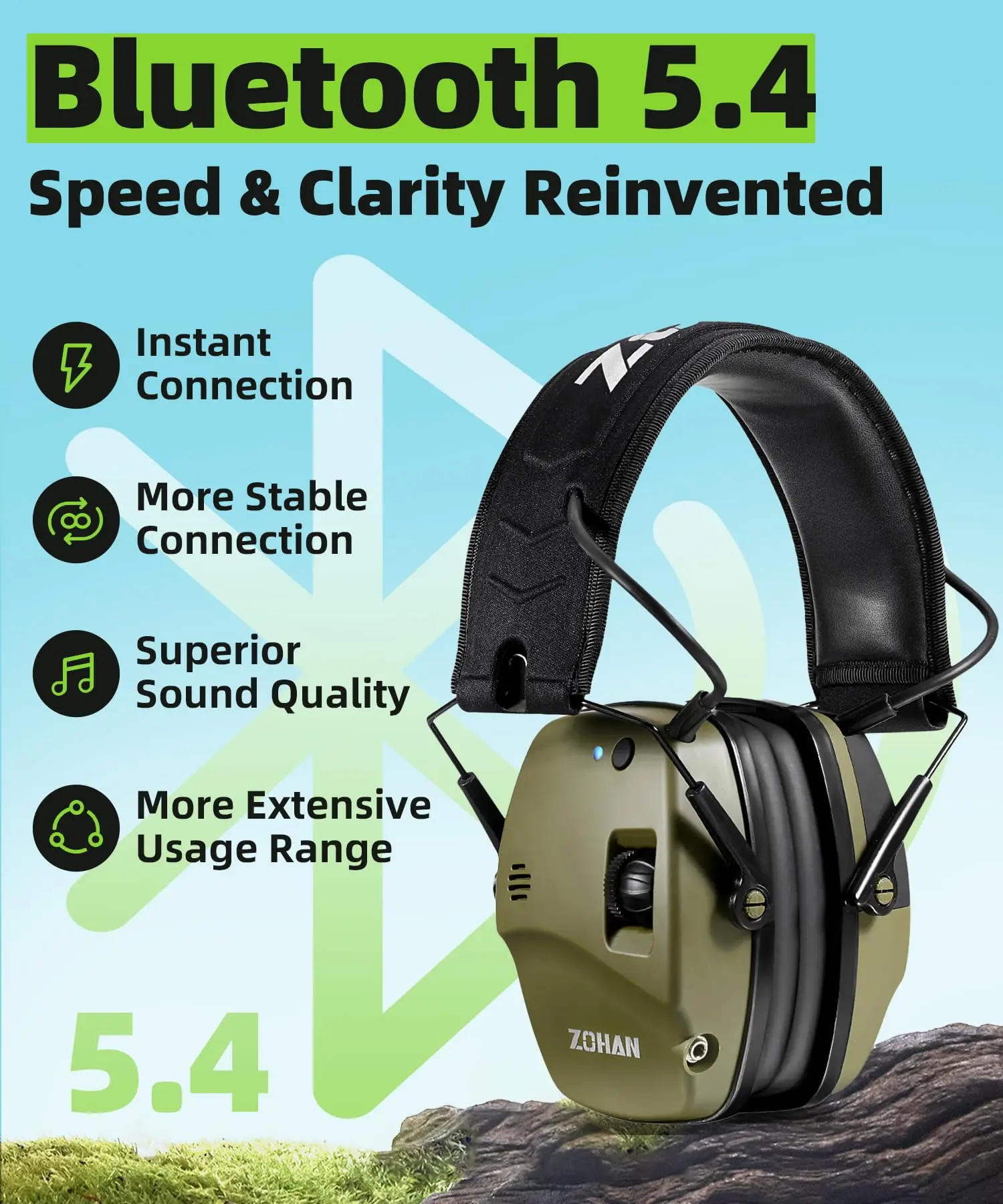 ZOHAN Bluetooth Hearing Protection Headphones Electronic Shooting Earmuffs Noise Reduction Ear Muff hunting Tactical Ear cover BEST SELLERS ZOHAN Bluetooth Hearing Protection Headphones Electronic Shooting Earmuffs Noise Reduction Ear Muff hunting Tactical Ear cover BEST SELLERS