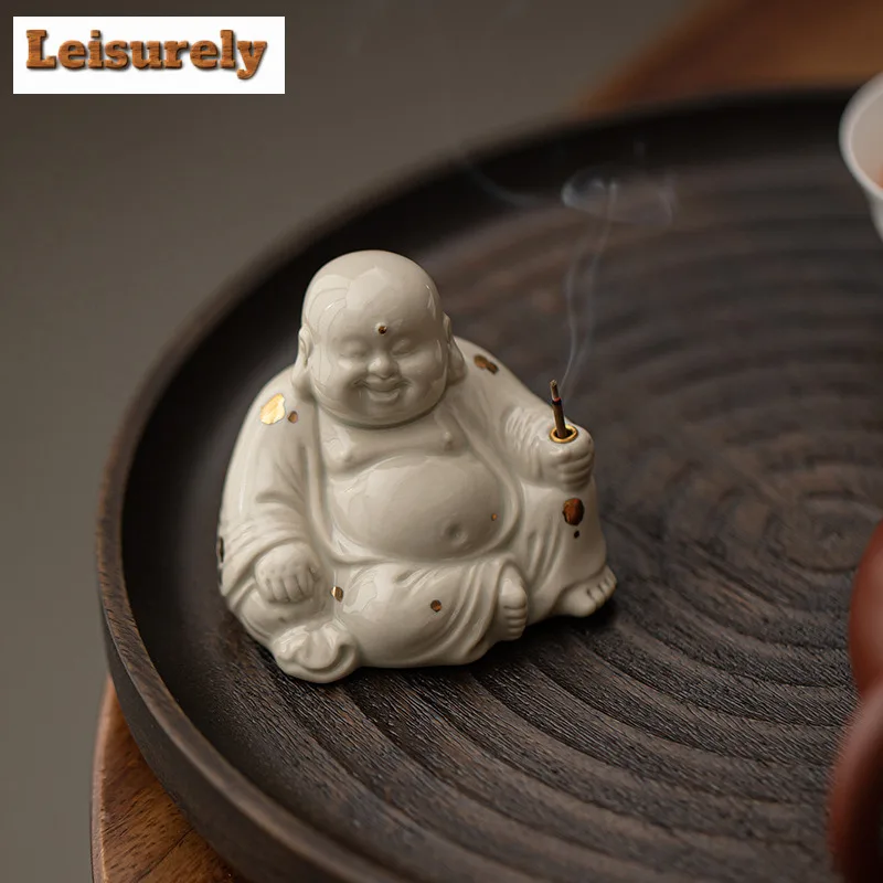 Double Happiness Buddha Mini Incense Holder Incense Smoke Waterfall Incense Burners Meditation Censer Home Accessories Craft