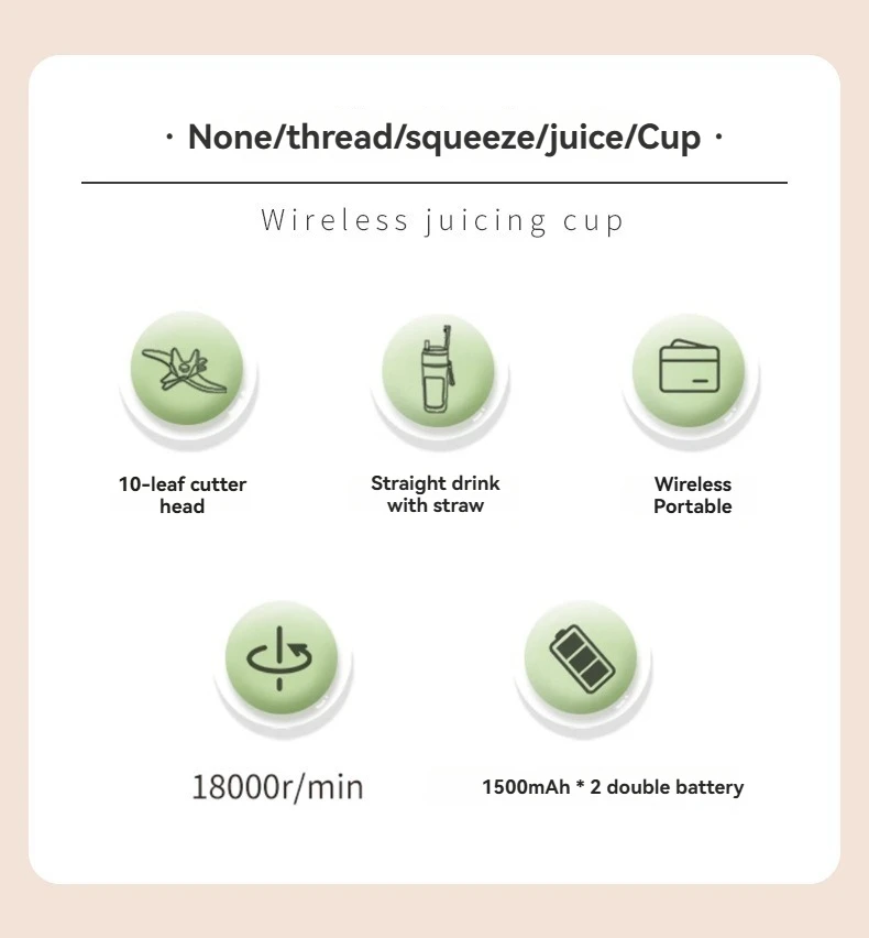Description Picture 3 of itemRechargeable Mixers Fruit vegetable Juice Portable Juicer Cup Bottle Mini Fast Electric Blender Smoothie Ice Maker Outdoor