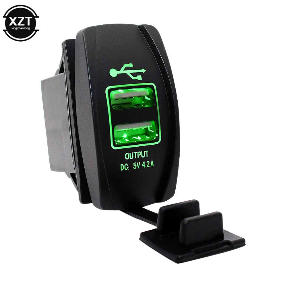 

Universal 12-24V Dual USB Car Charger 5V 4.2A 2 Port Mini Auto Charger Adapter For Car Motorcycle Waterproof For Phone