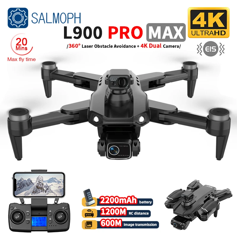 L900 Pro MAX Drone 4K Professional With Camera WIFI 360 Obstacle Avoidance Optical Flow FPV Brushless Motor Quadcopter RC Dron