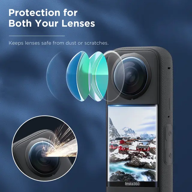 Accessories Set for Insta360 X3 X4 X5 Lens Guard Screen Protector Storage Bag Silicone Case Lens Cap Protective Frame Insta 360