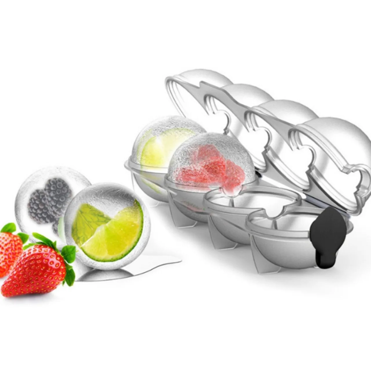 4 Cavity Sphere Whiskey Ice Cream Ball Mould Round Jelly Icecube Maker Molds DIY Cocktai Hockey Make Tools for Home Bar Party