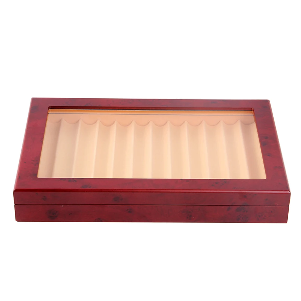 12 grid student glass cover rectangular wooden display box storage