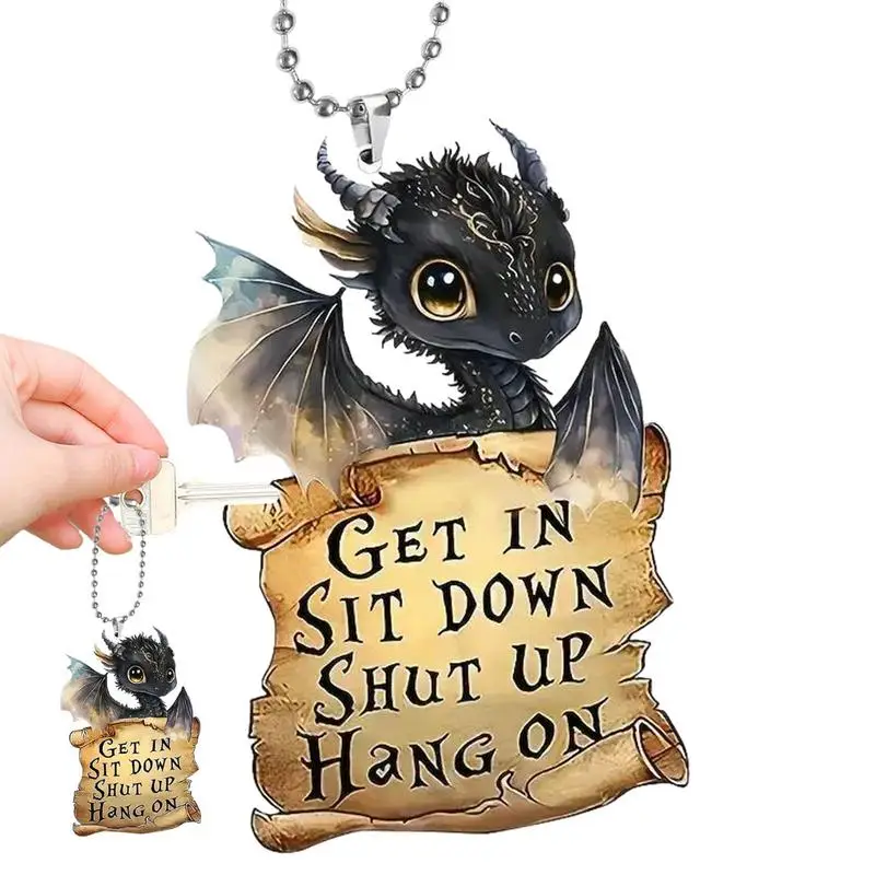 

Подвесное украшение для автомобиля «дракон», милый черный маленький кулон в форме летающего дракона, украшение для зеркала заднего вида, аксессуары для украшения автомобиля