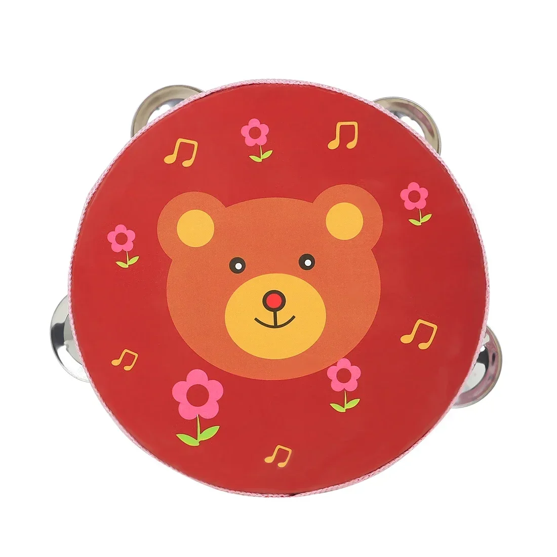 6 Inch Tambourine Cartoon Handdrum Solid Wood Musical Drum Orff Percussion Instrument Children's Bell Drum Music Toy Gifts hand tambourine