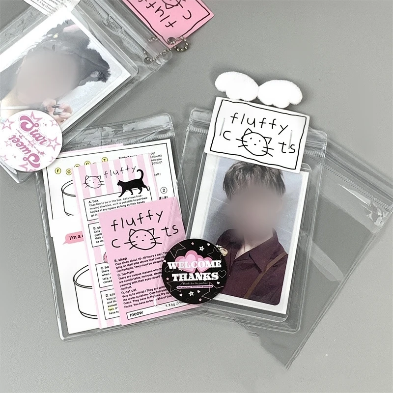 Steve 10pcs Transparent Pvc Jewelry Protective Bag Waterproof self-sealing Slider Photo Card Gift Packaging Bag