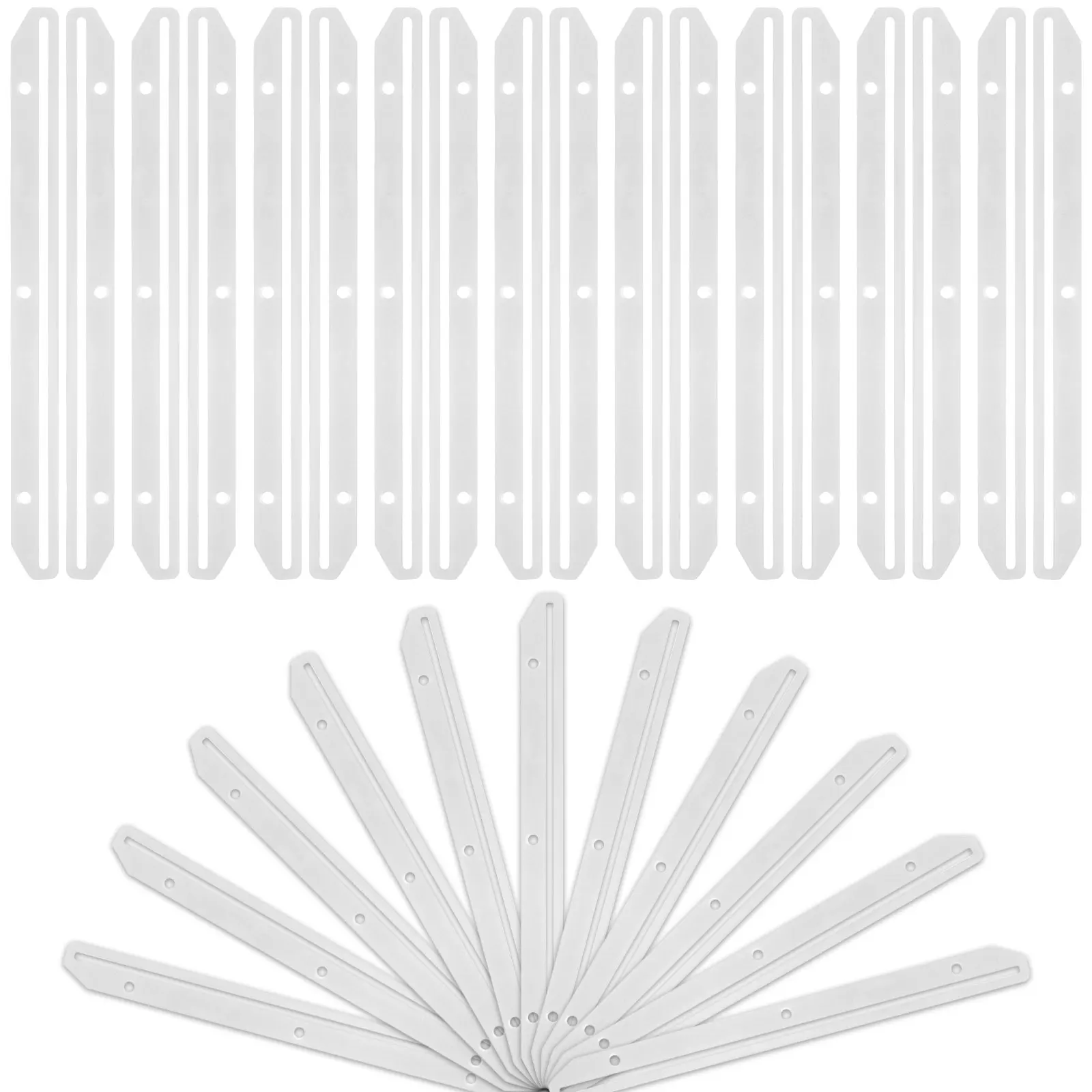 [k]100개 3홀 홀더(11.8인치 플라스틱 니저 3링 바인더 삽입 스트립 투명)