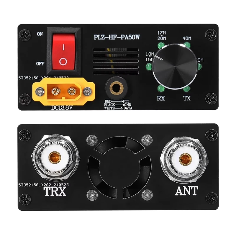 50W Portable Shortwave Power Amplifier with 4-Gear LPF Automatic Transmit & Receive Switching for Multiple Protocols-A22U