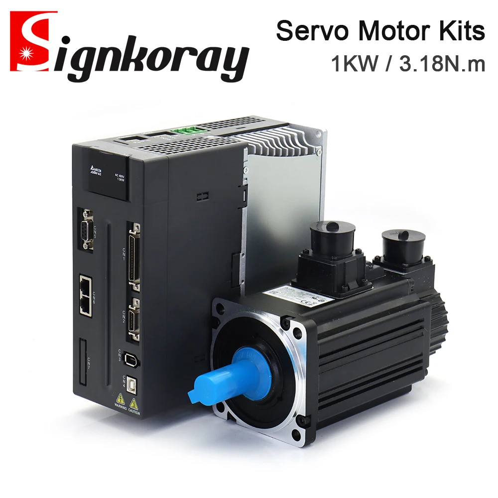 

SignkoRay Delta 1KW AC Servo Motor Driver Kits 3.18N.m 3000rpm ASD-A2-1543-M+ECMA-J11010SS for CNC Engraver Machine