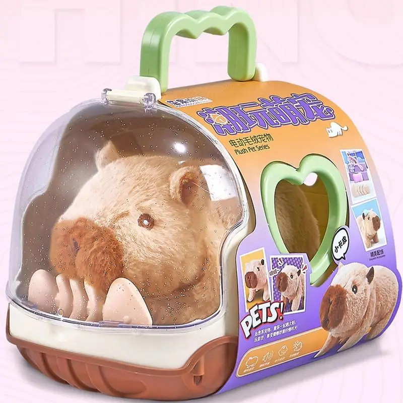 Capybara Electric Toy Animal Figure Electric Walking Toy Capybara Doll Boys Girls Over 3 Years Old Animal Companion For Study 4