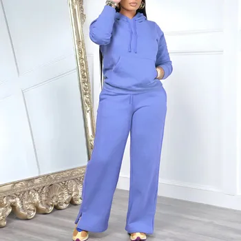 Sweat à capuche décontracté pour femme, robe pour femme, pull de jogging, ensemble de vêtements chauds, grande taille, document pur, mode automne et hiver 1