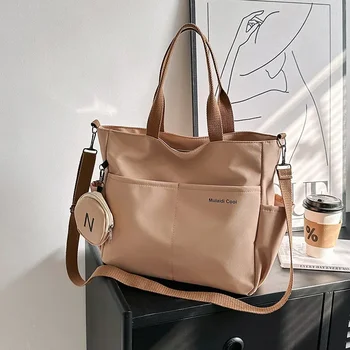 Borse a tracolla moda donna Borsa tote impermeabile Oxford Borse a tracolla per computer per studenti con tracolla larga semplice ad alta capacità 1
